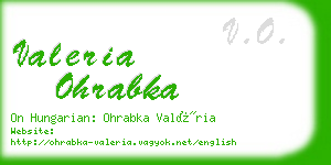 valeria ohrabka business card